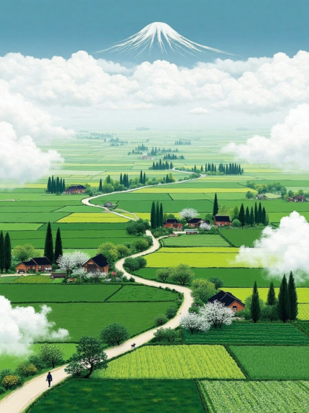 DR_Pastoral Landscape Painting_Rural Scene Generation - v1.0