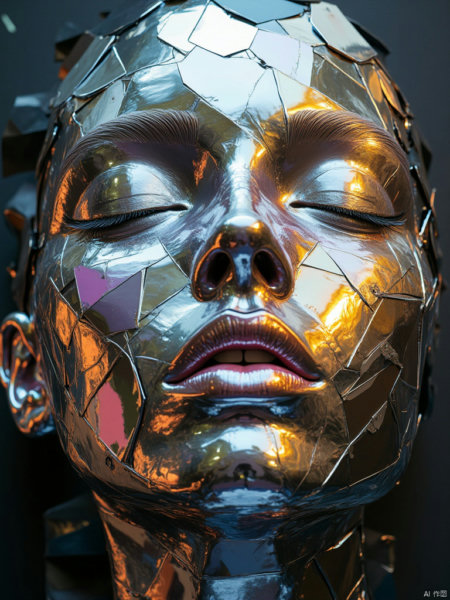 OB NFT Rainbow-colored foil portrait - FLUX