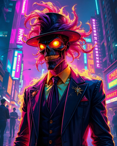 Midnight Cravat: A Synthwave Soirée, Phantom of the Neon Veil - Phantom of the Neon Veil