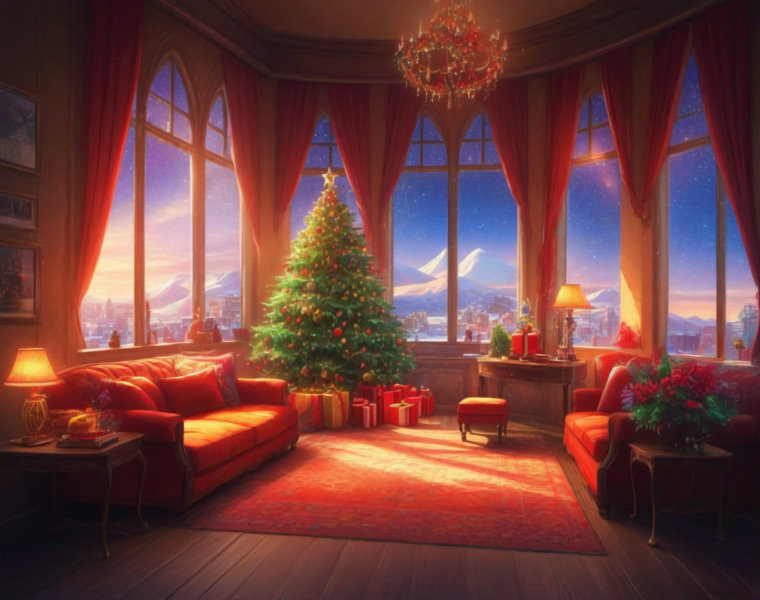 Christmas Living Room (Architecture) (SDXL) (AD) - v1.0