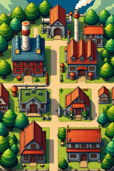 Blue2D Game map - FLUX2.0