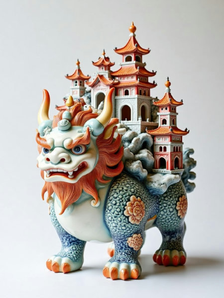 D_Mythical Beasts Carrying Ancient Architecture_Ceramic Mythical Beast Creation - v1.0