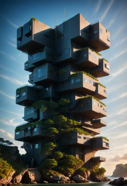 Brutalist Luxury Towers (Buildings) (SDXL) (AD) - v1.0