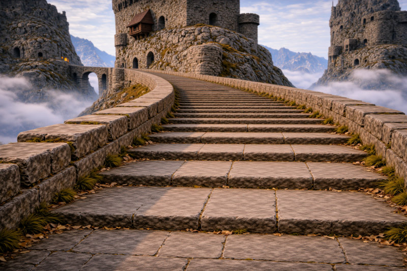 Stone stairway of a fantastical castle - v1.0