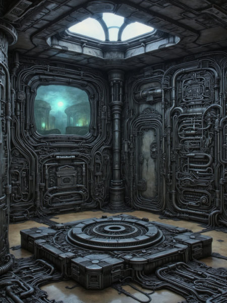 Alien Biomechanical Sci-fi Interior and Cabin - v1.C