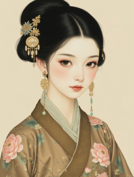 Portrait Vintage Gongbi Portrait Painting FLUX - v1.0