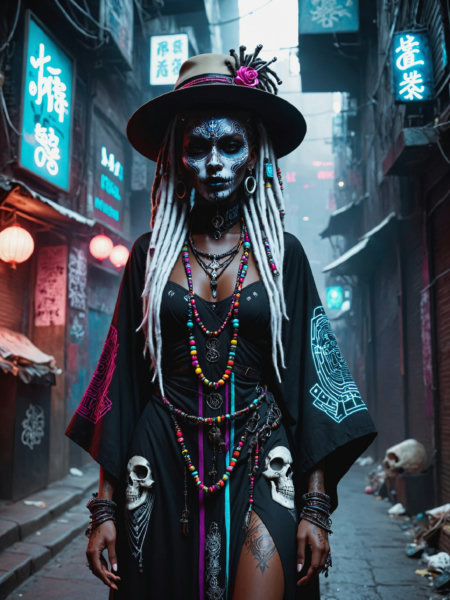 Neon Cyberpunk - Techno-Mages FLUX, SDXL & SD1.5 - SDXL v1 Voodoo Mage