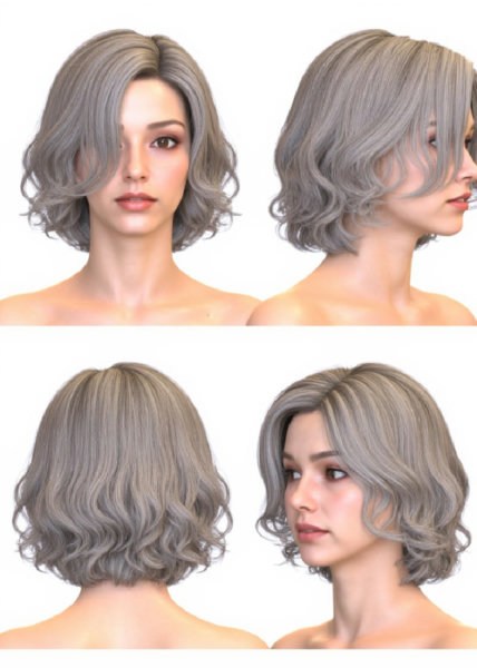 F1 Hair Turn, Multi-View, Turnaround, Model Sheet, Character Design - v1.0
