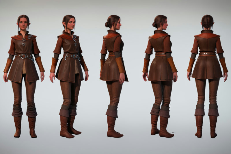 IL/F1/XL BG3 Turn, Multi-View, Turnaround, Model Sheet, Character Design - XL Alpha