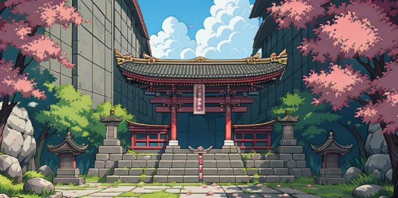 HEZI flat board pixel game scene - v1.0