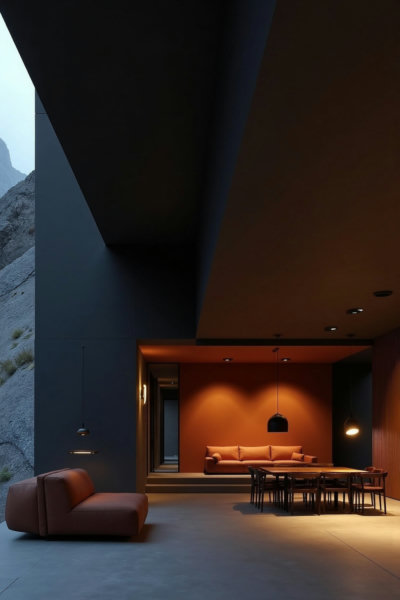 DJ_Dark Geometric Architecture_Interior Scene Design - v1.0