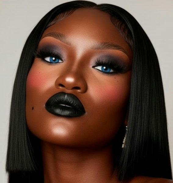 African American Woman with Blue Eyes - 1 - V1