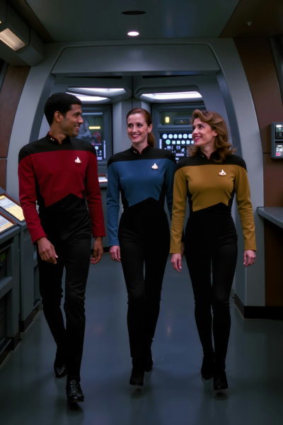 Star Trek TNG uniforms (5 variants + Geordi Visor) (Flux) - Season 3+