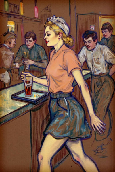 La Belle Époque Pastel on Cardboard Impressionist Style (Henri de Toulouse-Lautrec) - v1.0