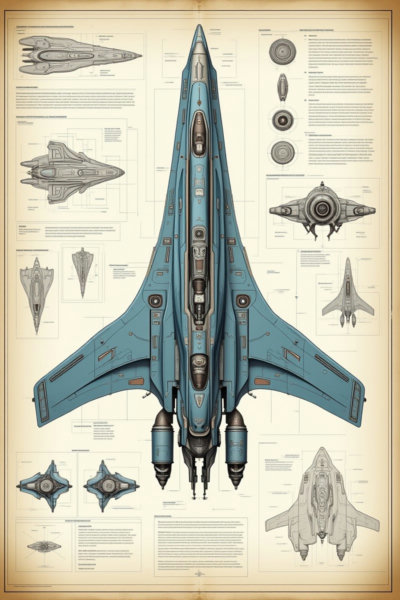 Blueprints & Sci-Fic Mechanical Drawings | Schematic Diagrams of Machinery - v1.0