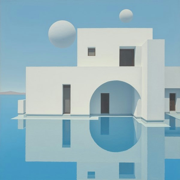 Surreal and liminal landscape paintings - V1