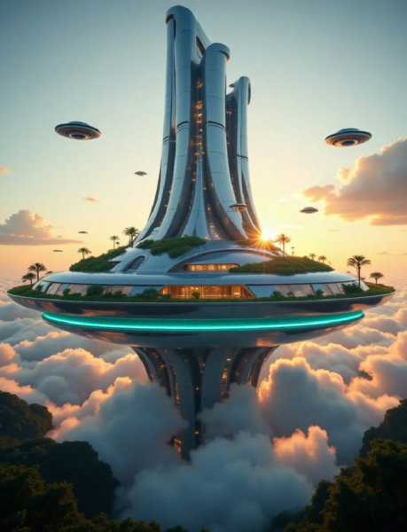 Sky City | Sci-Fi Spaceship | Aerial Vehicle FLUX - v1.0