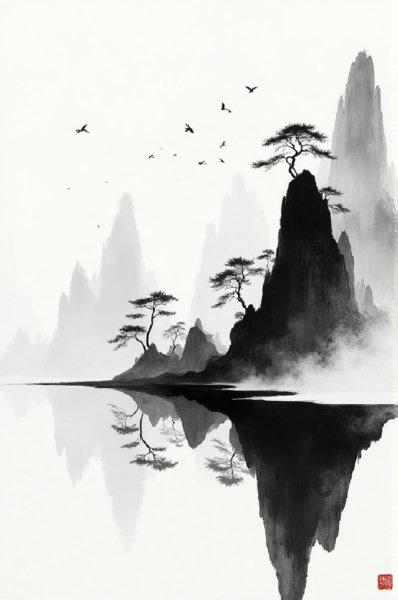 D_Ink Wash Landscape Style_Creation Of Landscape Artistic Conception - v1.0