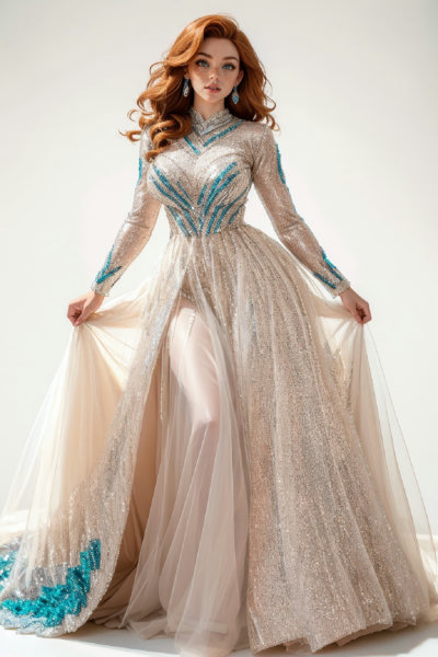 Teal Beaded Gown - v1.0
