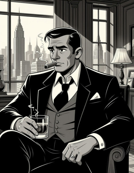 B&W Vintage Cartoon - V1