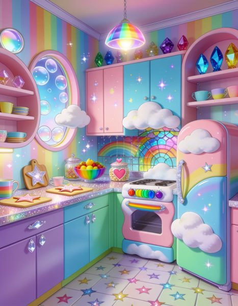 Rainbow Brite kitchen interior - v1.0