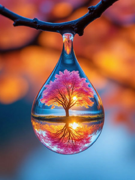 E_Autumn Scenery Reflected In Water Droplets_Autumn Water Droplet Creation - v1.0
