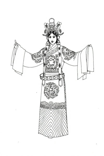 Flux- -Line drawing of Chinese traditional opera characters-v2 - Flux- -v2