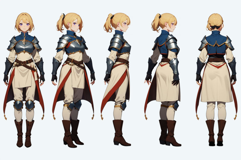 SD1 Medieval Turn, Multi-View, Turnaround, Model Sheet, Character Design - v1.0
