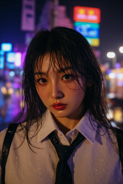 Rainy Night Elegance - Portrait Fashion Photography Atmosphere Enhancement - v1.0