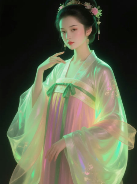 Fluorescent oil paint ancient Chinese-style illustration - v1.0
