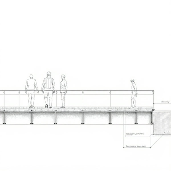 Pedestrian Bridge Section Precedents Training (V2-Walking) - V1