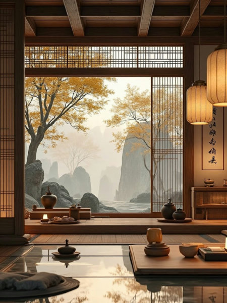 A_Traditional Japanese Interior Style_Tea Room Scene Generation - v1.0