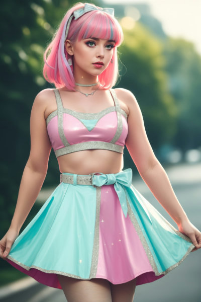 Pastel Kawaii Rave Outfit | Boots and Cats | IL/SD15 - SD15