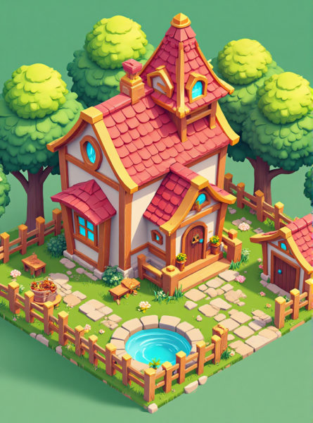 Single cartoon building design for games - v1.0