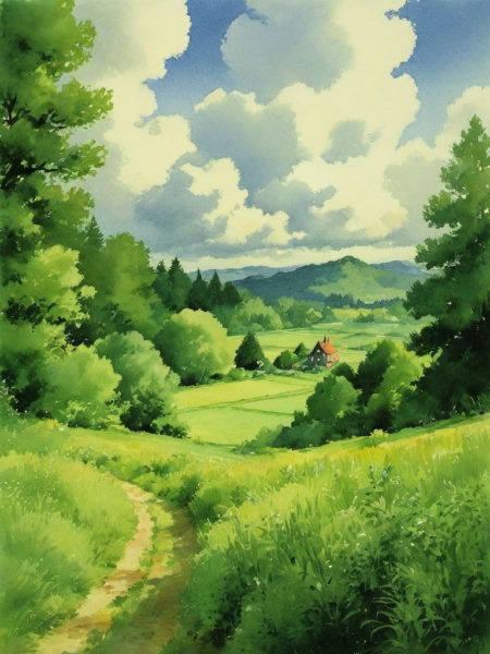Ghibli watercolor style - v1.0