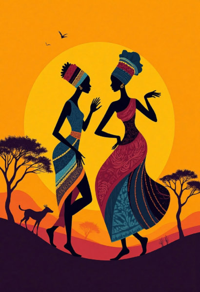 DE_African-Themed Creation_Generation Of Dancing Figures - v1.0