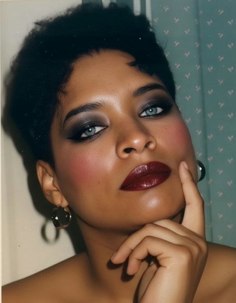 African American Woman with Blue Eyes - V1