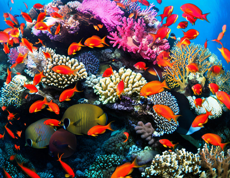 Coral and Coral reef fish (from Photos of The Red Sea) - For Animagine v1.04