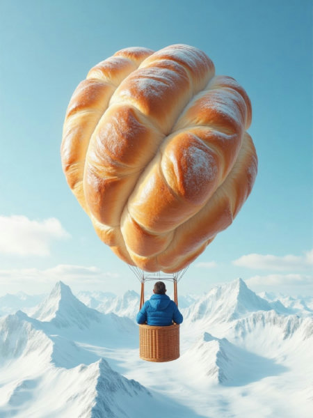 A_Bread Hot Air Balloon Idea_Snow Mountain Scene Synthesis - v1.0