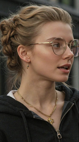 Elegant Hairstyle: Side-Parted Updo with Textured Strands - v1.0