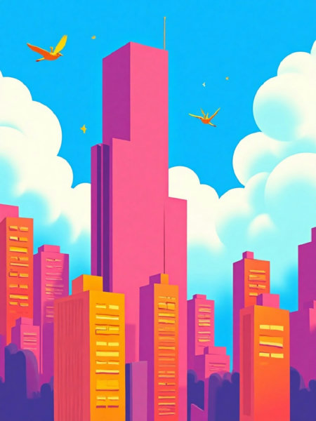 DR_Pink-Toned Urban Painting_Tower Scene Creation - v1.0