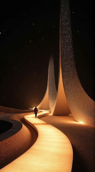 D_Curved Building Generation_Light And Shadow Scene Design - v1.0