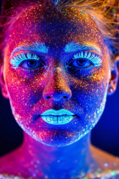 FLUX - with bit lips and wink eyes and art makeup - Flux_makeup_and_art