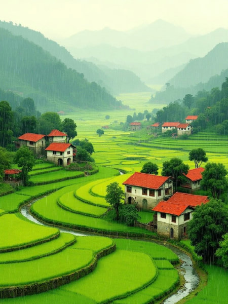 B_Pastoral Landscape Painting_Rural Scene Generation - v1.0