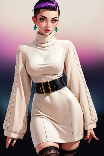 Lantern Sleeves Mock Neck | Hope You Like Berets - SD15