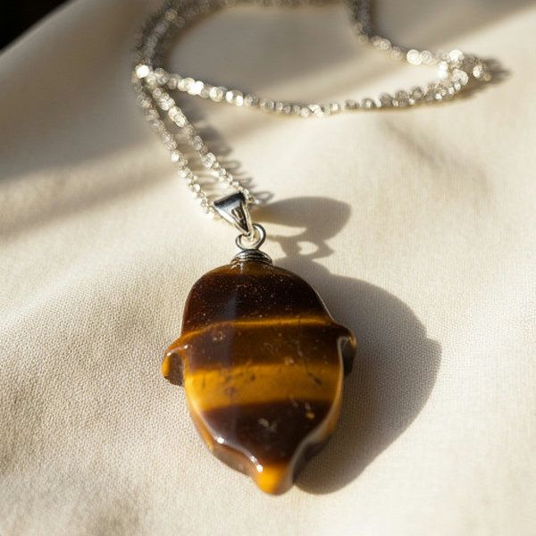 Support & Buzz Tiger's eye Khamsa Pendant Necklace sterling silver – Jewelry LoRA (Flux Dev) - Tig