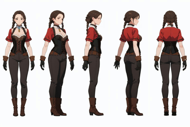 SD1 Charturn, Multi-View, Turnaround, Model Sheet, Character Design - v1.0