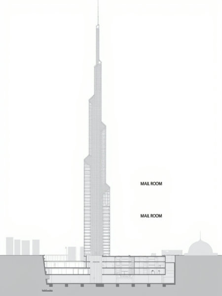 Modernist Building Section Drawing - V1