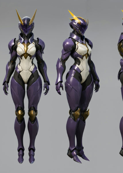 F1/XL/SD1 Mecha Turn, Multi-View, Turnaround, Model Sheet, Character Design - SDXL